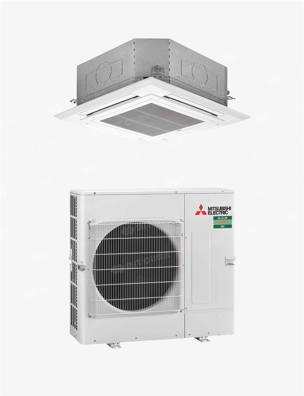 Aparat aer conditionat tip caseta 4 directii Mitsubishi Electric PLA-M100EA2 + PUZ-M100VKA2 34000 BTU, A++/A++, R32