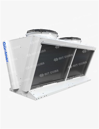 Condensator Guntner V-shape COMPACT GFDC, Agent frigorific Fluid, Capacitate 10-333 kW, V-Shape&Racire adiabatica hydroblu