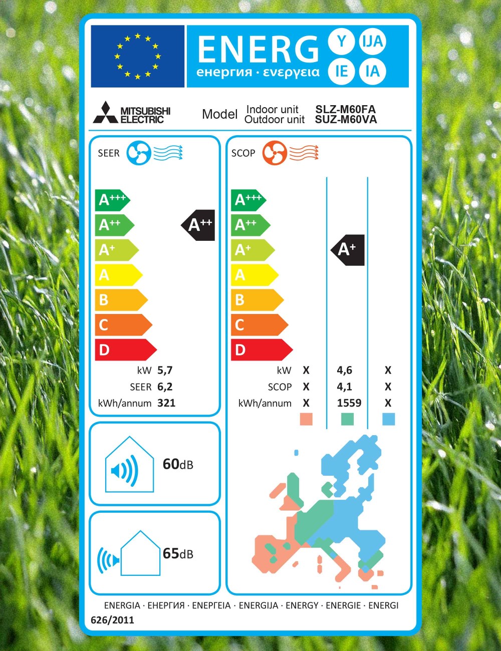 Aer conditionat tip caseta 4 directii Mitsubishi Electric SLZ-M60FA2 + SUZ-M60VA 21000 BTU, Inverter, A++/A+, R32