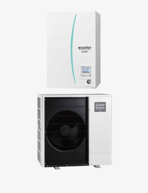 Pompă de căldură split aer-apă Mitsubishi Electric 8 kW PUZ-SWM80YAA + Hydrobox ERSF-VM2E
