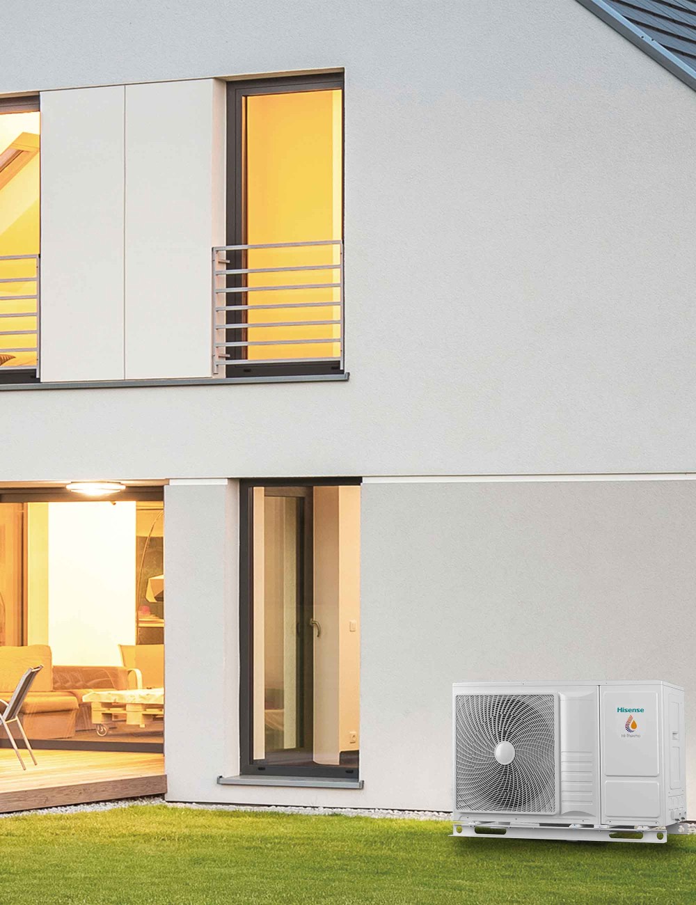 Unitate externa tip pompa de caldura monobloc Hisense AHZ-080HCDS1, Inverter, Clasa A+++ incalzire, R32